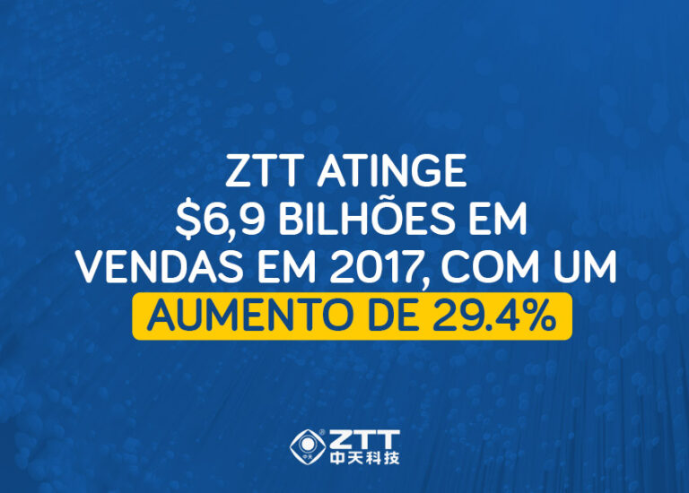 ZTT atinge $6,9 bilhões em vendas em 2017, com um aumento de 29.4%